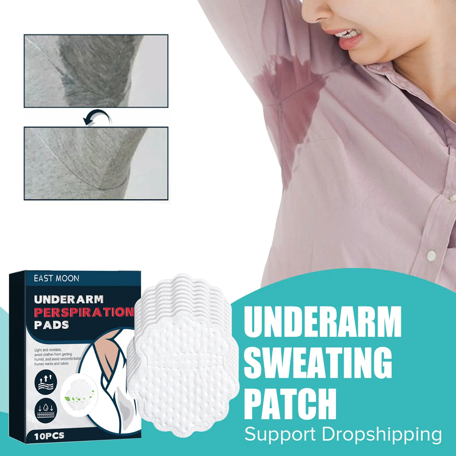 

Disposable Underarm Patch Perspiration Deodorant Armpit Odor Remove Shield Clothing Cleaning Sweat-Absorbing Pads for Women Men