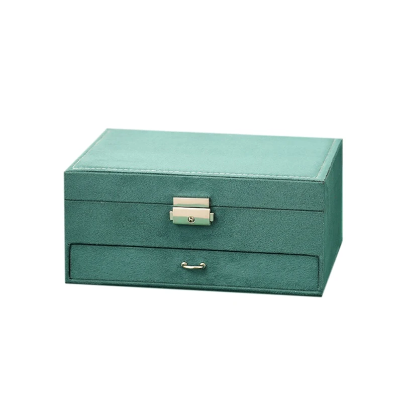 Jewelry Box Organizer, Large Necklace Jewelry Storage Organizer With Drawer Lock Women Jewelry Display Holder Case