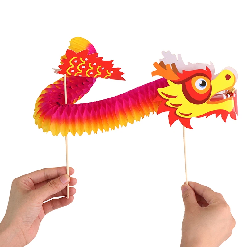 

Nostalgic Creative Crafting Material Kit Chinese Dragon Art Paper Tumbling Magic Woven Folk Kids DIY Christmas Toys