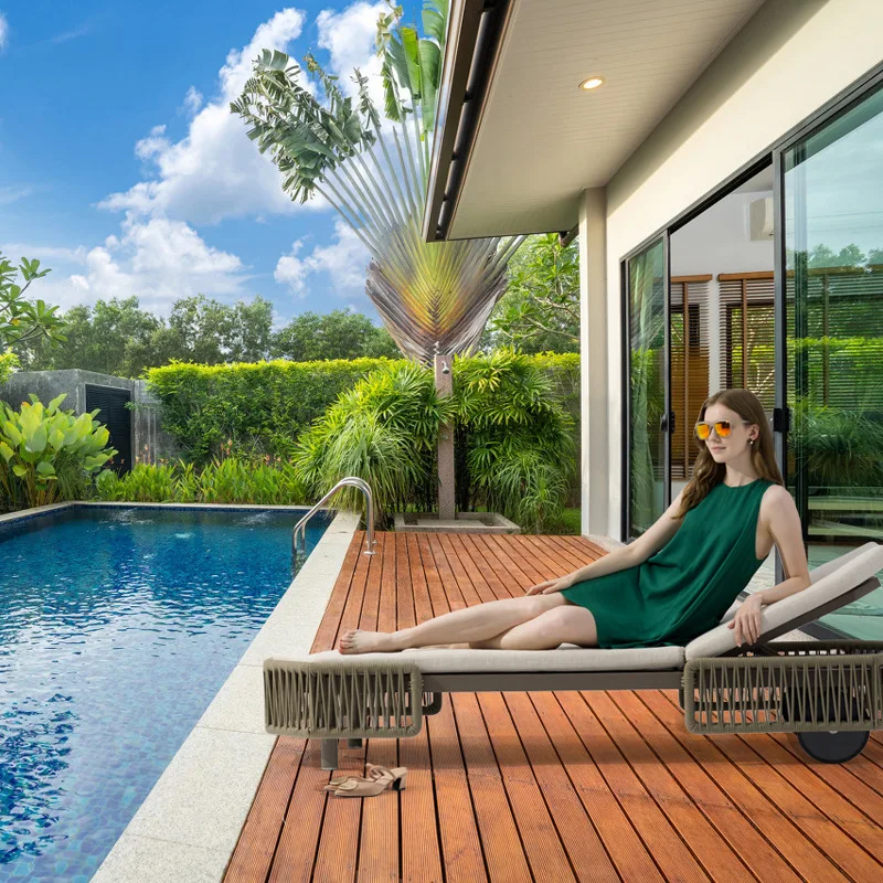 

Оптовая продажа, гостиничный бассейн из ротанга, наклонная кровать для отдыха, уличный двор, пляжный водонепроницаемый балкон, бассейн recl