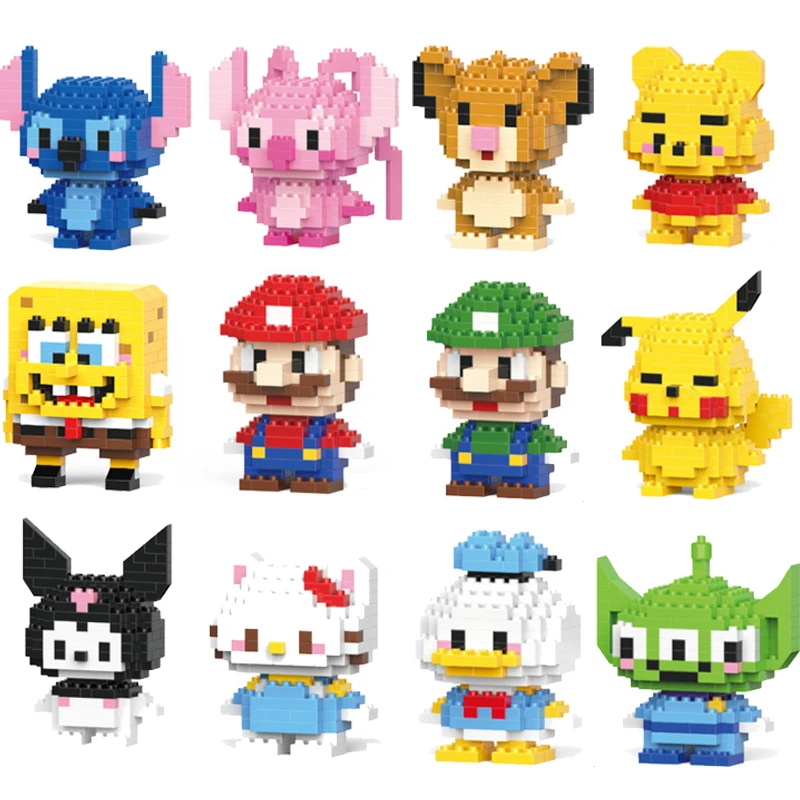 

Super Mario Building Block Anime Mario Bros Cartoon Character Luigi Assembled Model Building Blocks Kids Puzzle Doll Toy Gift