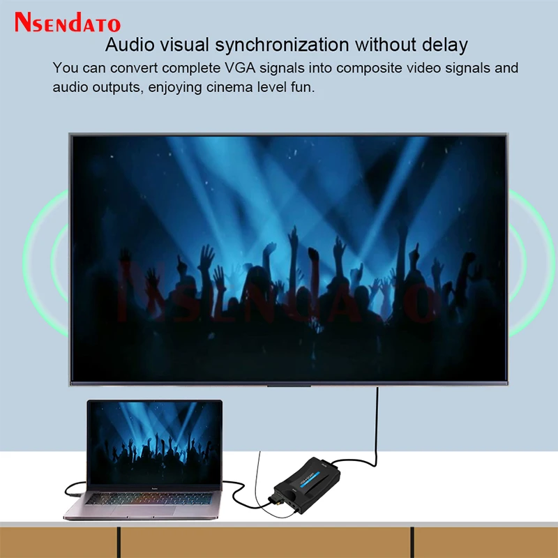 Фото Адаптер преобразователя AV-сигнала 1080P VGA в Scart с дистанционным управлением поддерживает NTSC PAL для STB HDTV DVD TV №2