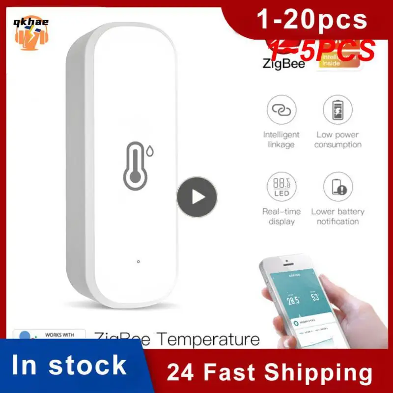 

1~5PCS Tuya ZigBee/WiFi Temperature Humidity Sensor Home Connected Thermometer Compatible With Smart Life Alexa Google Assistant