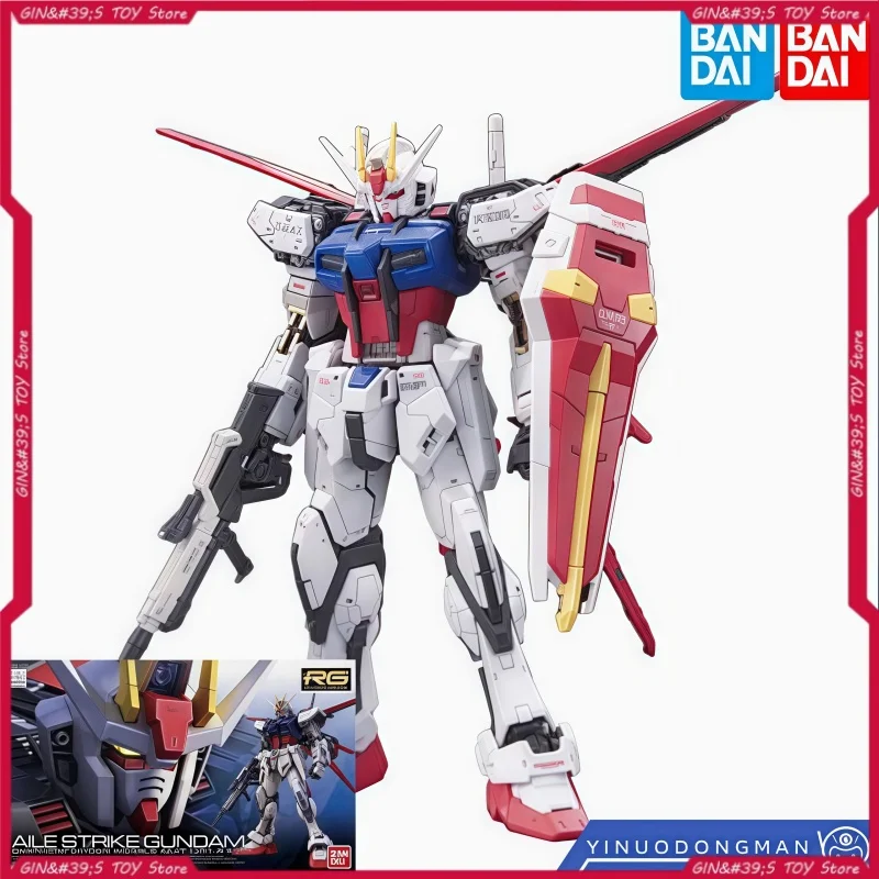 Фото Оригинальный комплект модели Bandai Gundam Rg 03 1/144 Aile Strike Gundam, аниме, коллекция экшн-фигурок, серия игрушек для мальчиков, подарки на день рождения №1