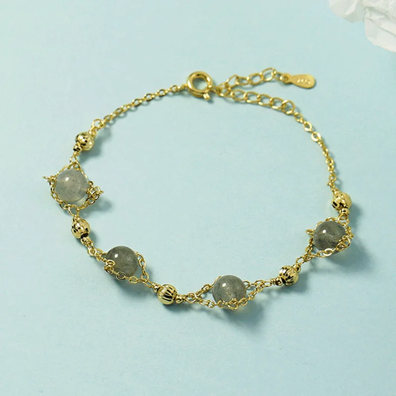 

Fresh Moonlight Stone Bracelet Female Student Simple Korean Crystal Ice Devil's Best Friend Small Design Bracelet