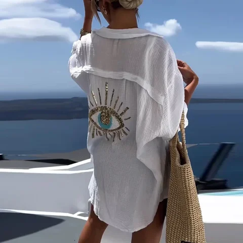 Женская рубашка ABINGOO с блестками и бисером