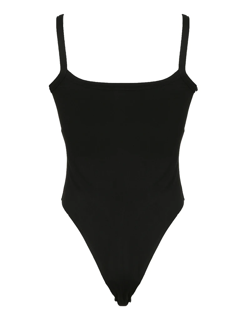 Боди женское однотонное без рукавов на тонких бретельках