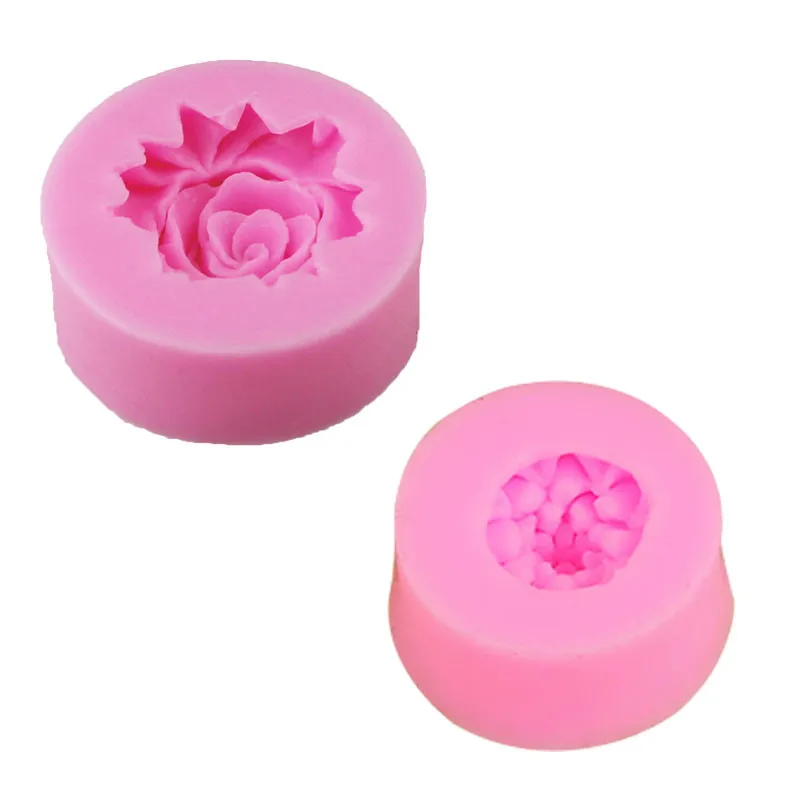 Новая 3D форма для торта силиконовая мыла в виде Розы свечи украшение ручной