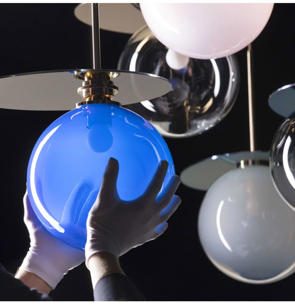 

Современные Простые подвесные светильники для столовой, скандинавские индивидуальные стеклянные подвесные светильники для бара, спальни, ...