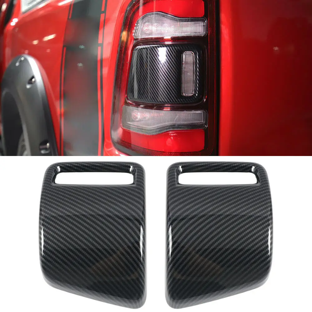 

Carbon Fiber Rear Tail Light Lamp Cover Trim 2pcs For Dodge Ram 1500 2019-2021