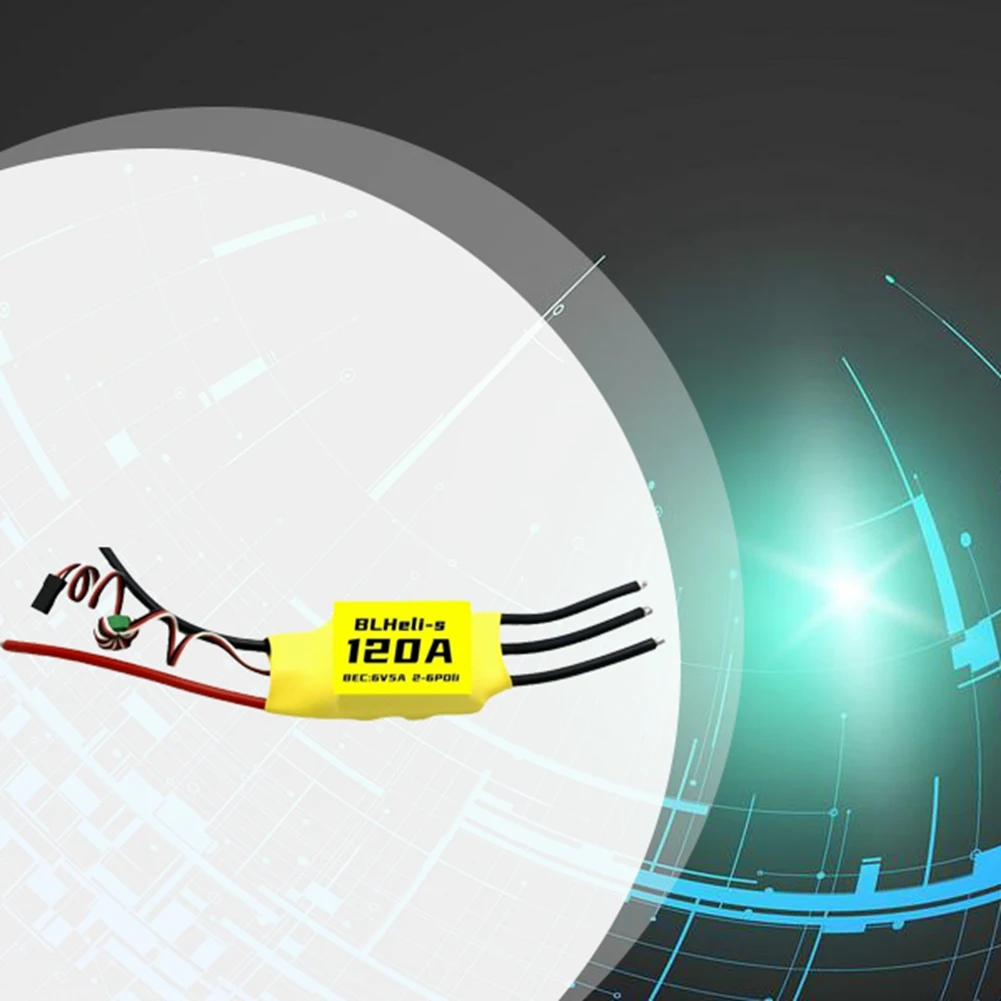 BLHeli 120A Бесщеточный ESC 6V 5A BEC 2-6S для RC FPV Многороторный дрон с фиксированным крылом