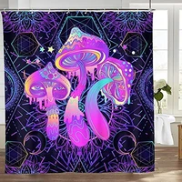 shower curtain trippy magic mushrooms sacred psychedelic mystic with 12 hooks bathroom curtain waterproof bath bathtub art decor