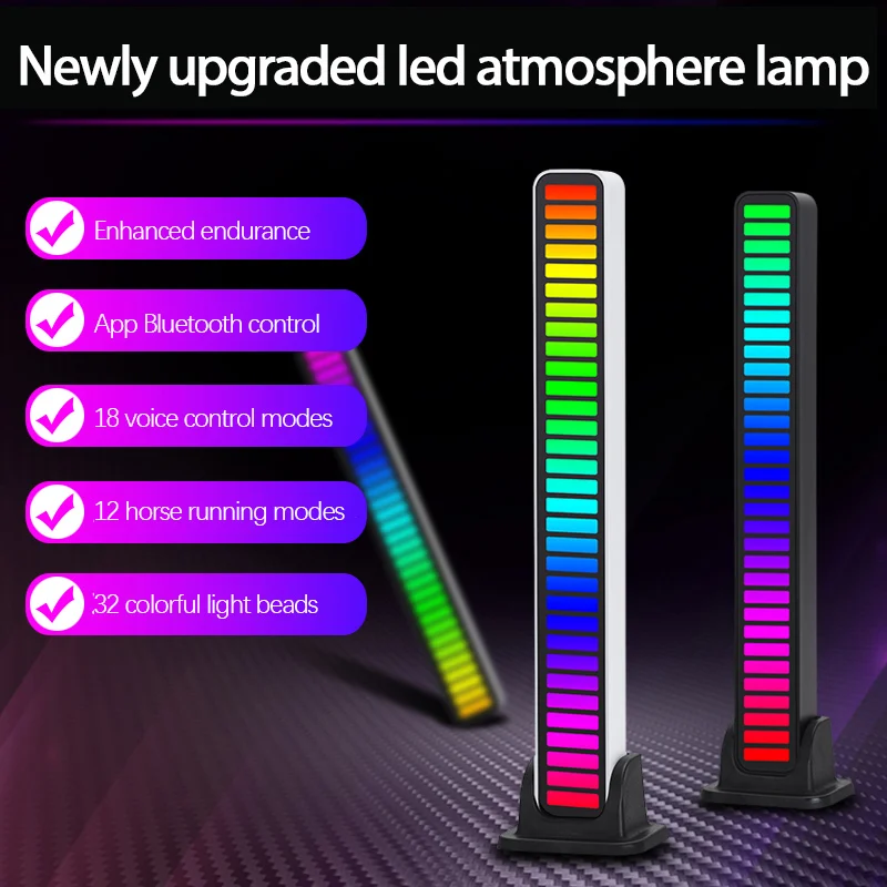 

RGB Sound Control LED Light App Control Pickup Voice Activated Rhythm Lights Color Ambient LED Light Bar Of Music Ambient Light