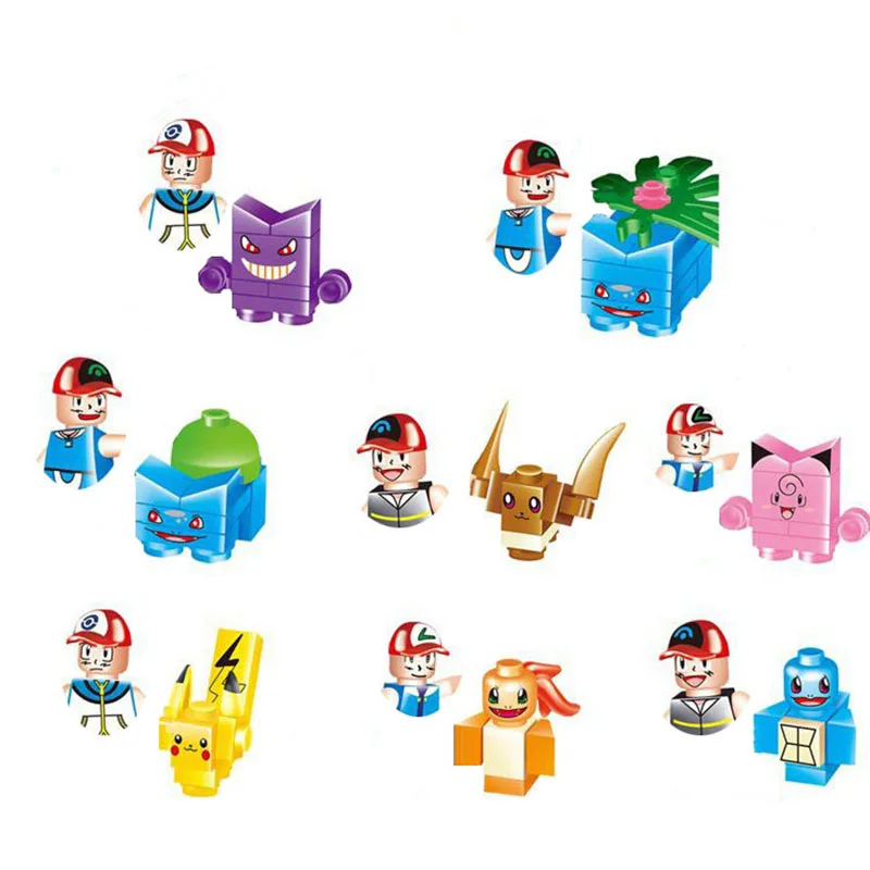 Новая серия Покемон DIY 3D модель персонажа Пикачу Набор строительных блоков