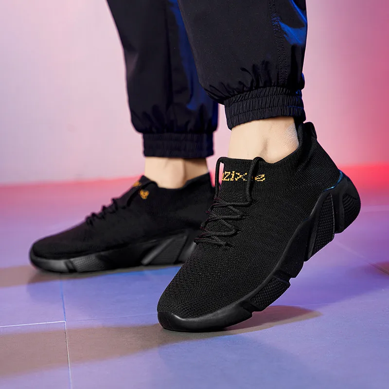 Size 35-47 Hot Cheap Mesh Black Men's Running Sneakers Light Breathable Women Sport Shoes Chunky Comfortable Trainers Shoes Men