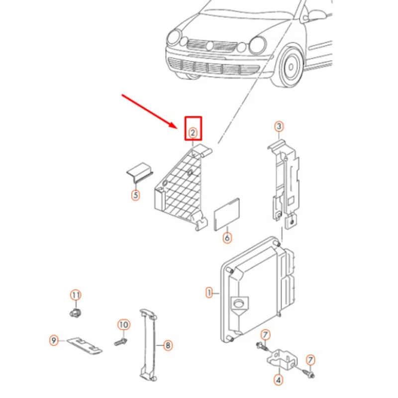 Кронштейн компьютерной платы двигателя 6Q 0906507 6Q0 906 507 для VW POLO
