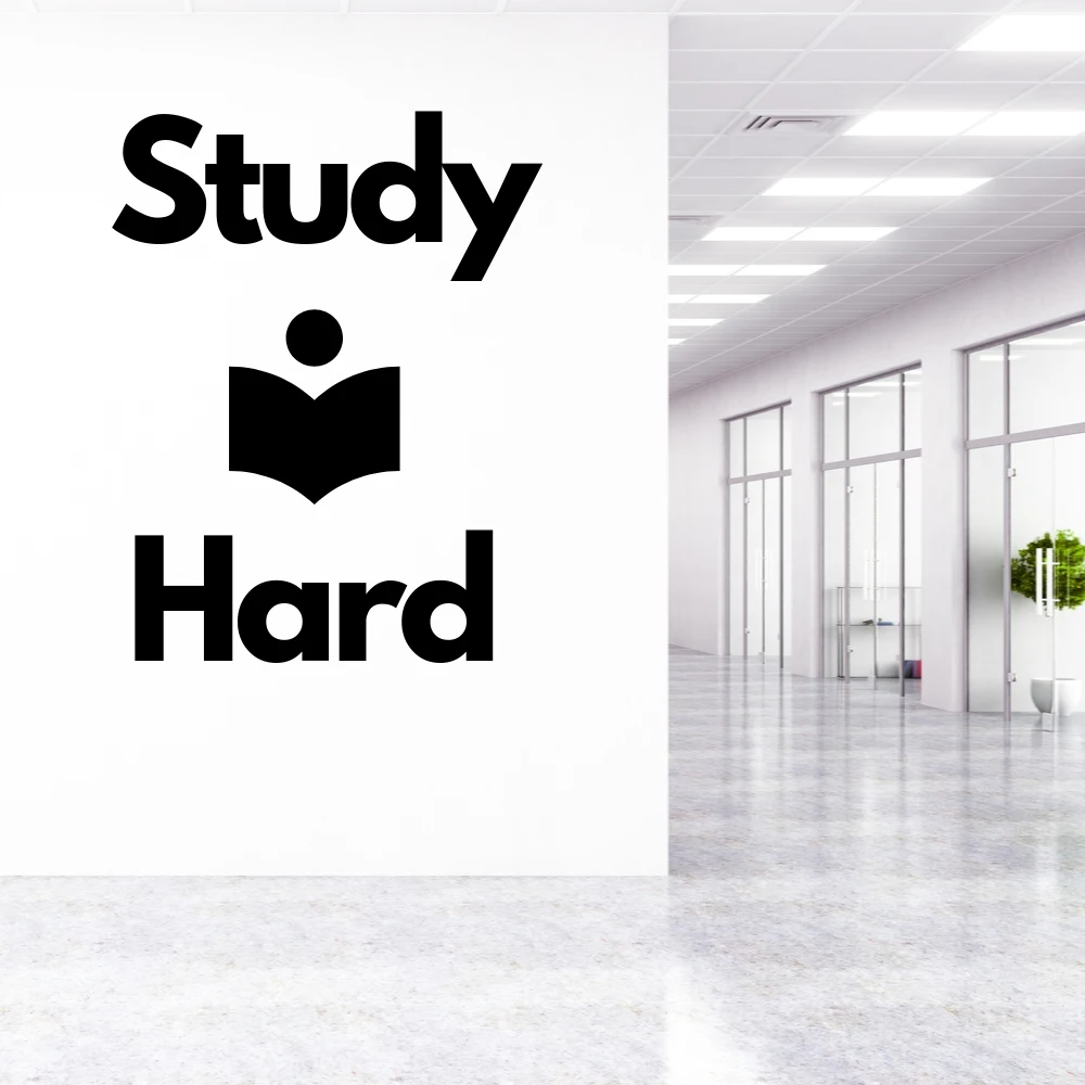 

Study Hard Inspirational Quote Wall Decal Study Education Vinyl Sticker Art For Kids Room Office College Decorations