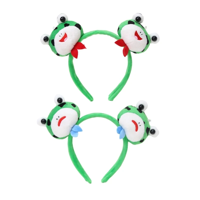 

Плюшевые повязки на голову в виде лягушки, пушистые мультяшные уши животных, обруч для волос, аксессуары для волос