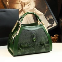 crocodile pattern leather handbag 2022 new middle aged women bag mother bag single shoulder messenger bag multi layer large bag