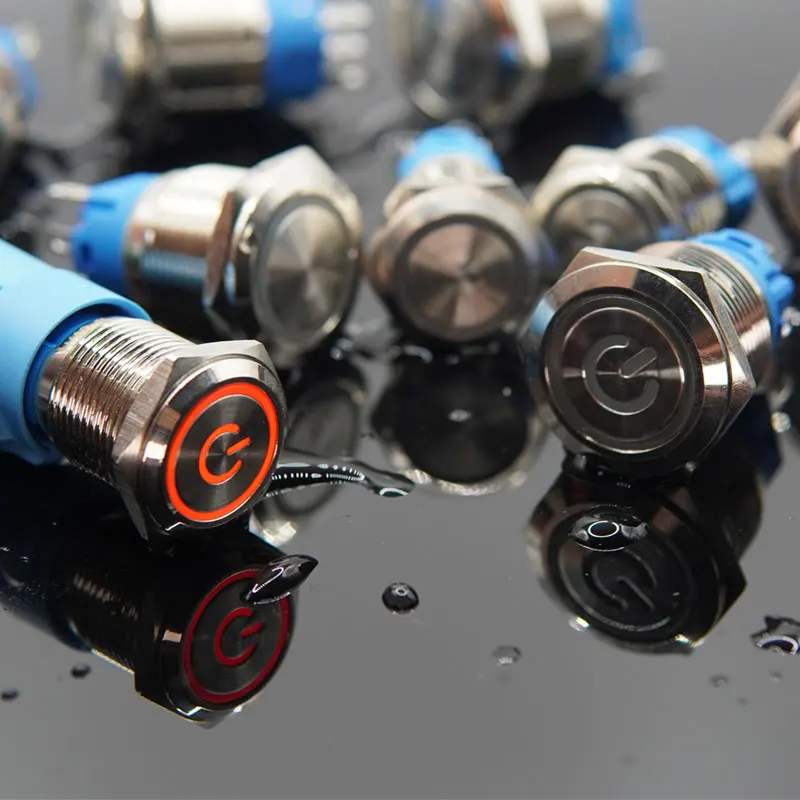 Металлический кнопочный переключатель питания 16 мм 19 22 светодиодсветильник