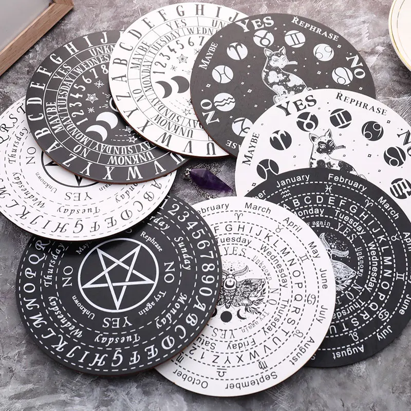 

DIY 15cm Wooden Pendulum Board Black White Color For Divination Message Board