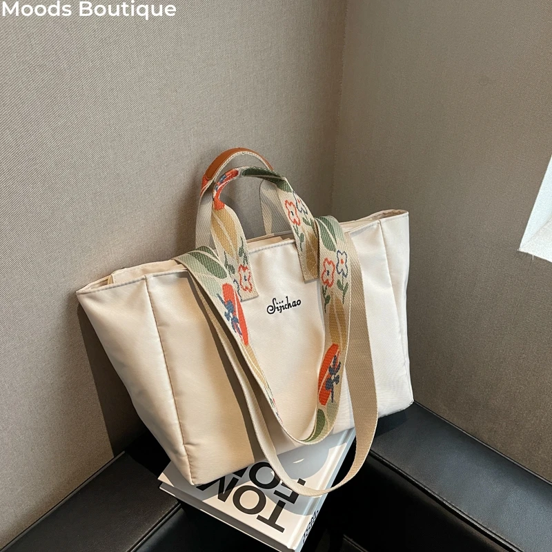 

Fashion Shoulder Bags For Women 2023 Latest Trends Handbags Water Resistant Nylon Fabric Mini Tote Bag with Fancy Color Straps