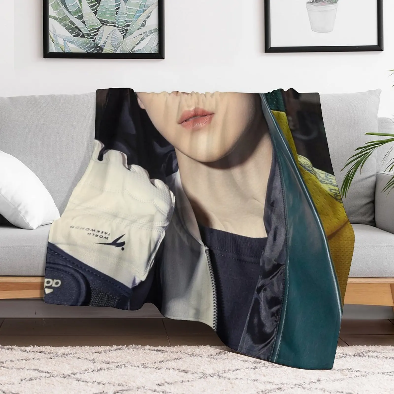 ATEEZ YUNHO BEYOND: ZERO Плед Одеяла в клетку на односпальной кровать