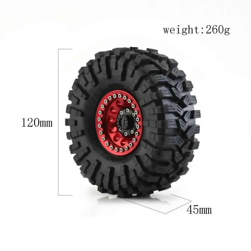 4 шт. 120 мм металлический 1 9 &quotBeadlock обод колеса резиновые шины для 1/10 RC Гусеничный