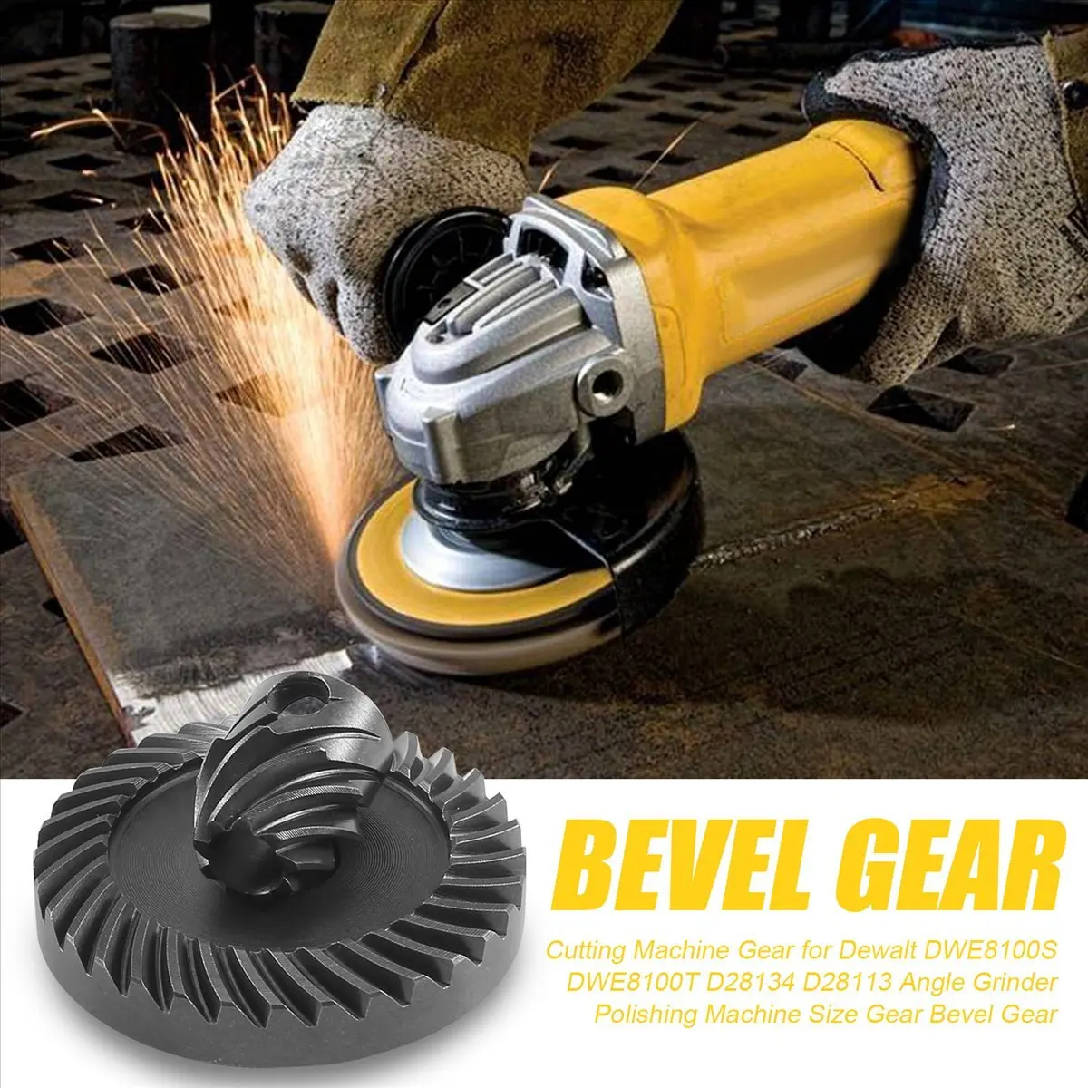 Фото Разделенная шестерня режущего станка для Dewalt DWE8100S DWE8100T D28134 D28113, угловая шлифовальная машина, размер шестерни, коническая шестерня №4