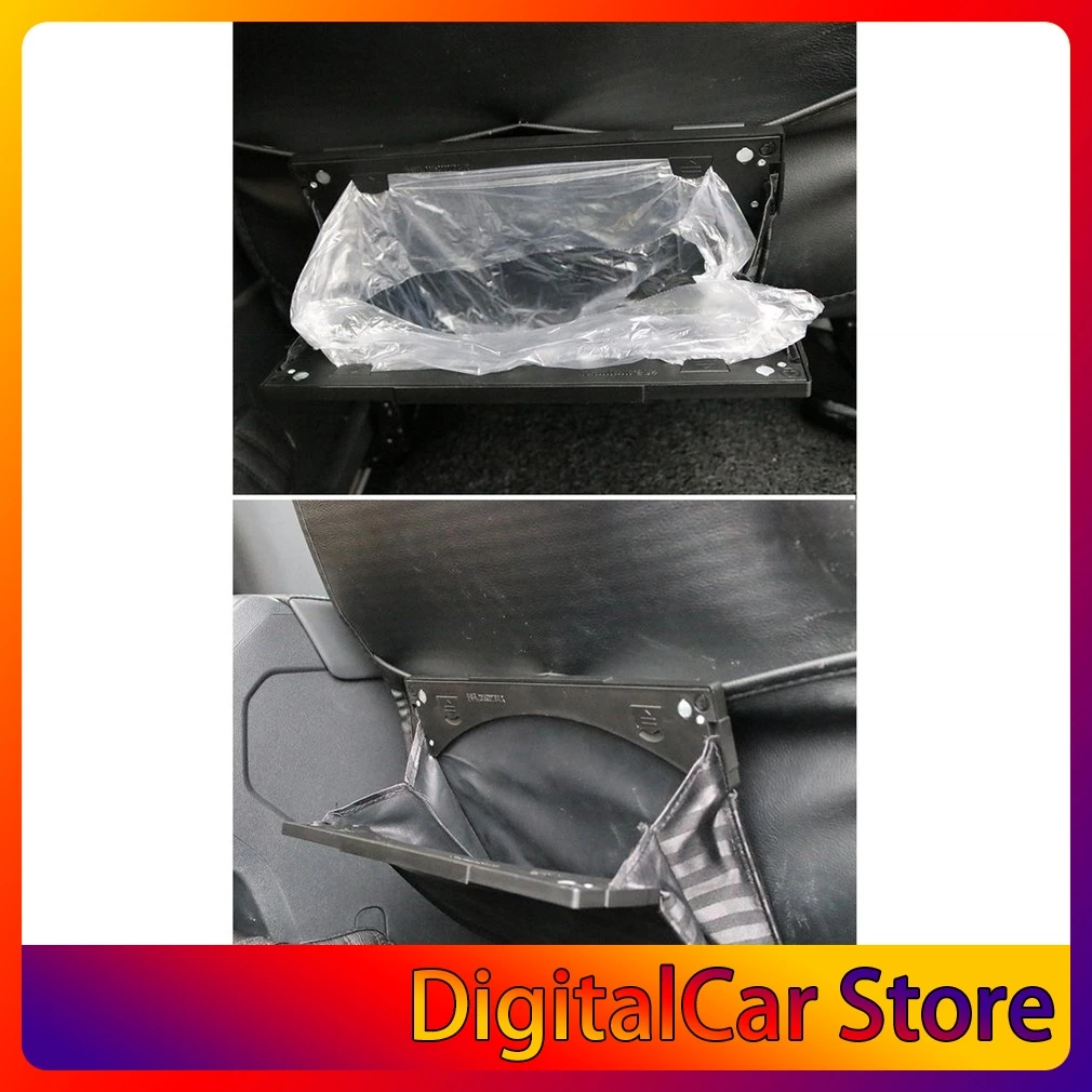 

Portable Hanging Mini Car Garbage Can Classic Black Premium Quality Black Universal Traveling Portable Car Trash Can