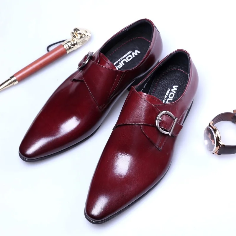 

2022 Luxury Men Shoes Patnet Leather Monk Strap Oxford Shoes For Men Wedding Business Formal Suit Mens Dress Shoes Black Brown