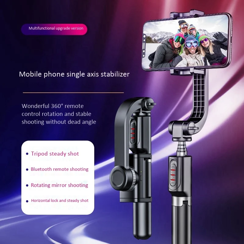 

Handheld Stabilizer One Axis Stabilizer Selfie Stick Tripod 360°Remote Control for Instagram YouTube Live Video Creator