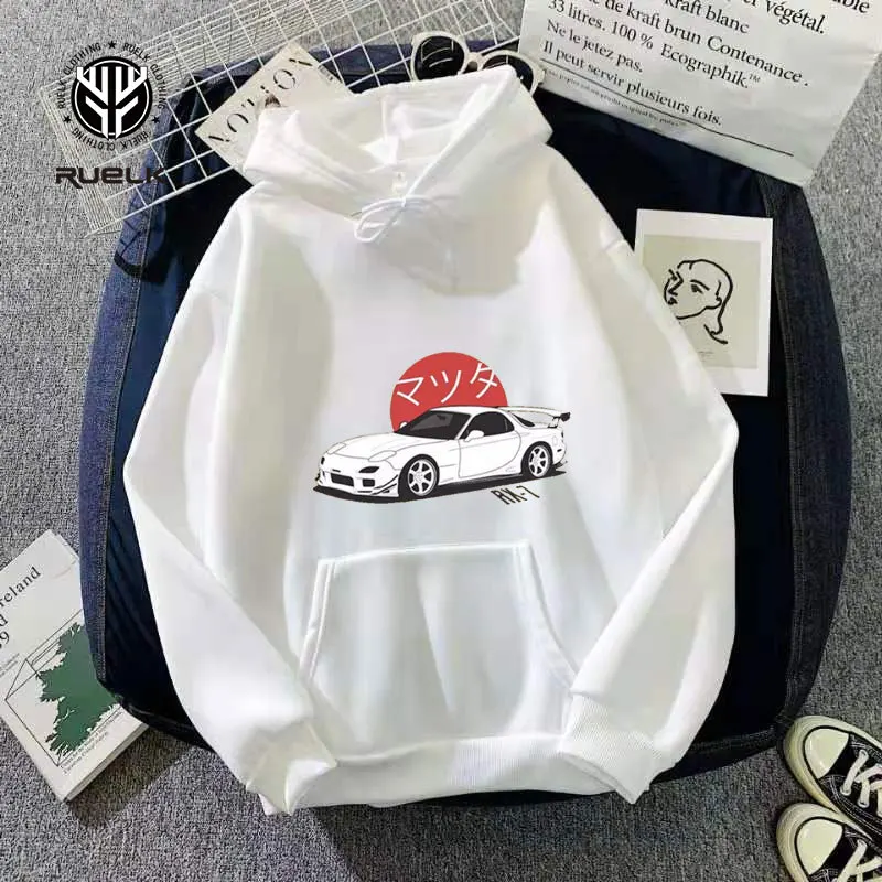 

Men's Hoodie New Spring and Autumn Fashion Trend Streetwear Hip Hop Japanese Harajuku Cartoon Car Print Men's Clothing Hoodie