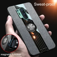 fabric case for oneplus 8 pro car ring holder acrylic soft silicone luxury shockproof canvas back phone cover for oneplus 8 8t