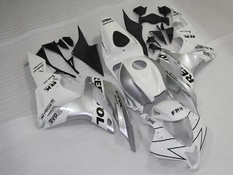 

New ABS Motorcycle Fairings Kits Fit For HONDA CBR600RR F5 2007 2008 07 08 Bodywork Set Custom White Silver
