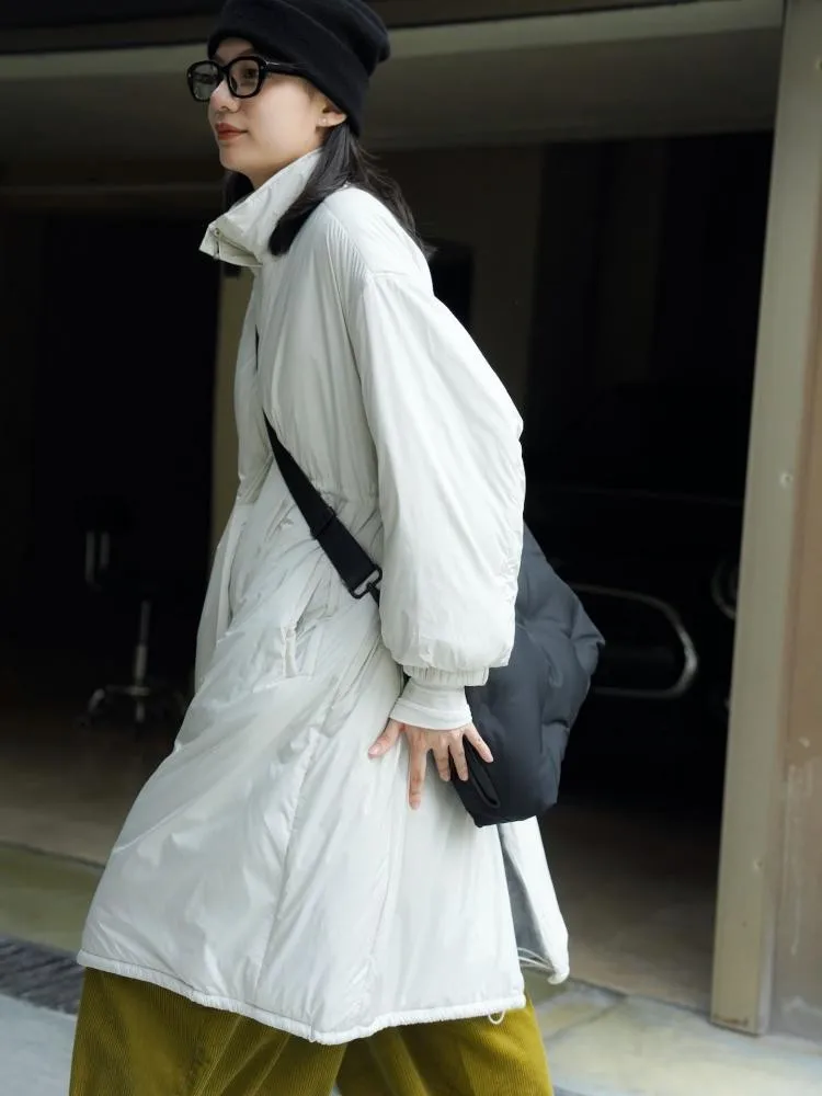 2022 Fall Winter Korean Version Leisure Outdoor Velvet Cotton-Padded Parka Jacket Women Zipper Loose Windproof Warm Long Coat