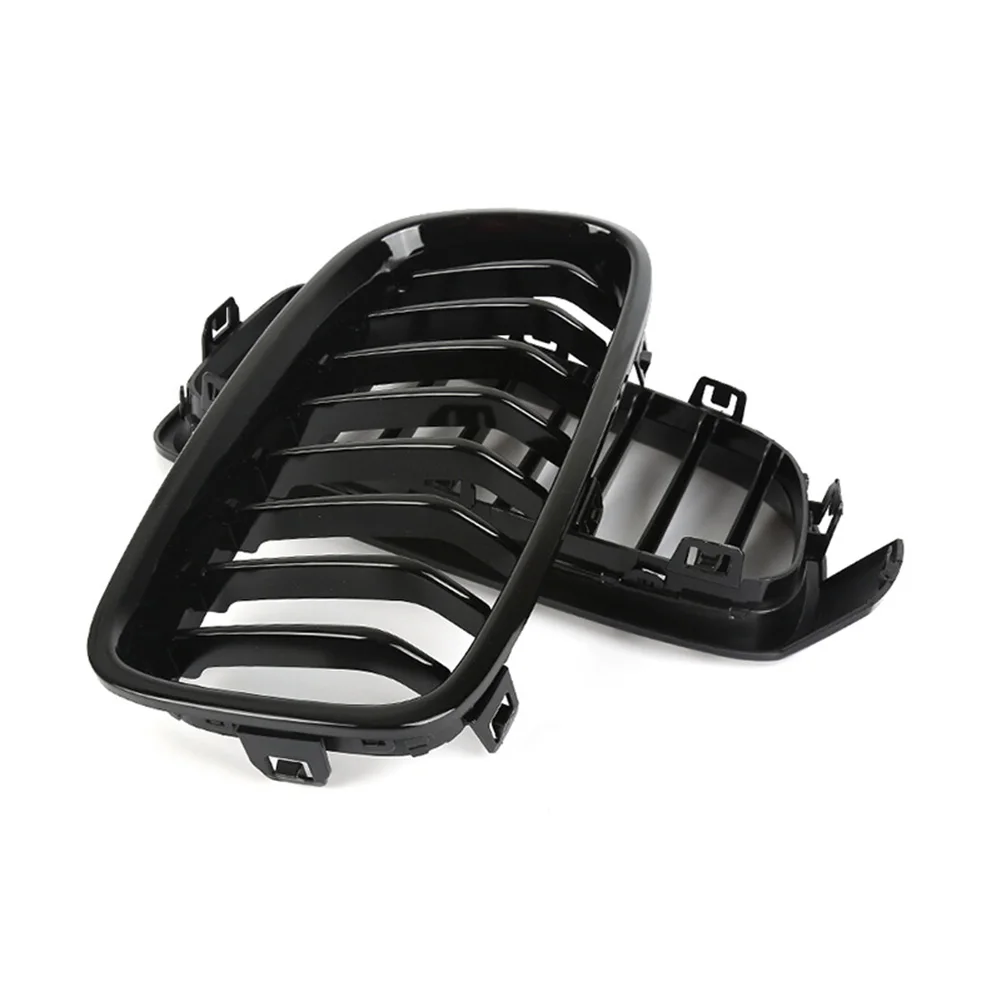 2x автомобильный передний бампер защитная решетка глянцевый черный ABS для BMW F30 F31 3