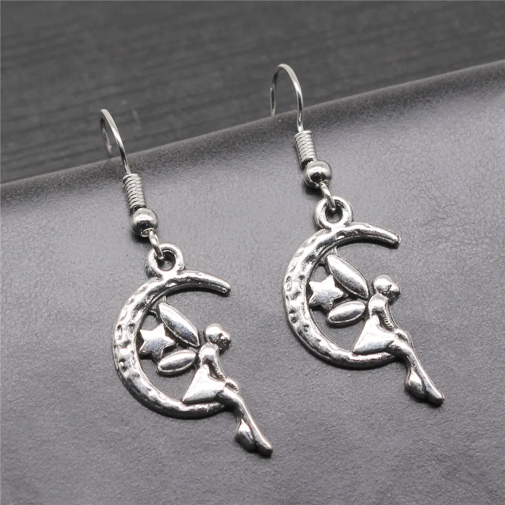 

Women Vintage Drop Earrings Fashion Handmade 2 Colors Angel Pendant Earrings