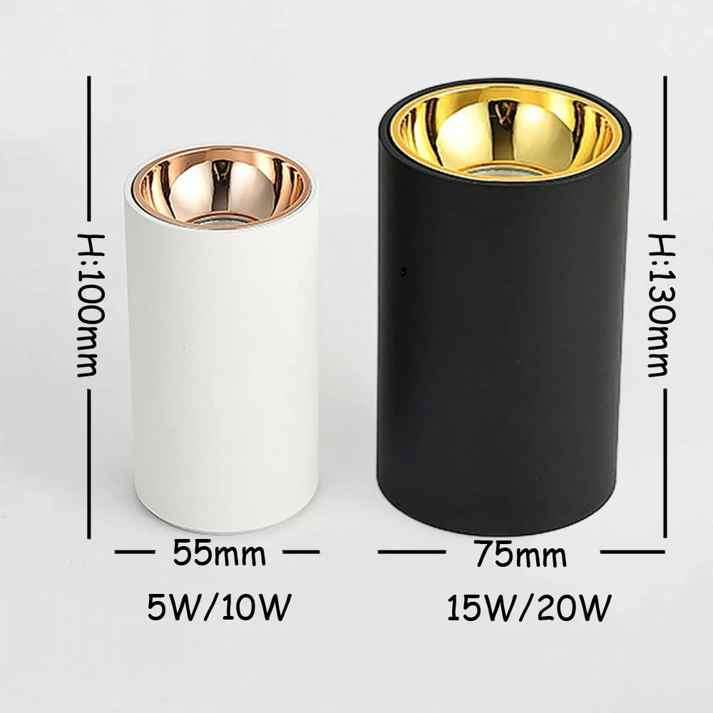 Цилиндрические светодиодные потолочные светильники 5 Вт 10 15 20 30