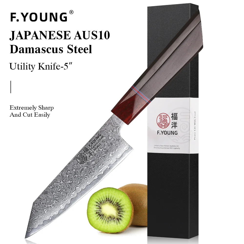 F.YOUNG шеф-нож из дамасской стали 5 дюймов
