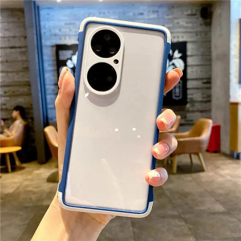 

For Huawei P50 Pro P50e P50pro Mobile Phone Shell Frosted Silicone Phone Case Cover Anti-fall Lens All-inclusive Simple Coque