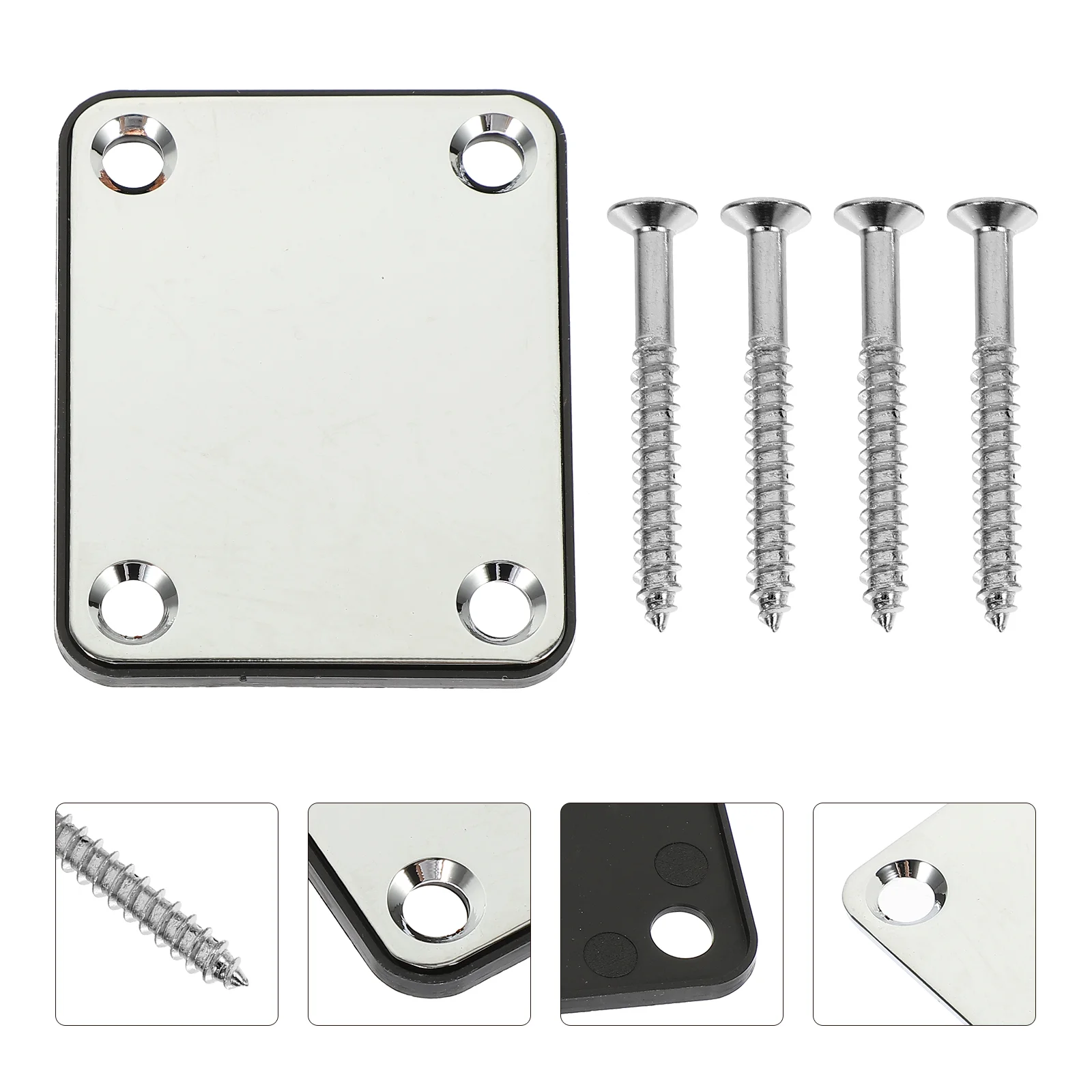 

1 Set of Electric Guitar Neck Plates Guitar Bass Neck Joint Boards Square Guitar Neck Plates