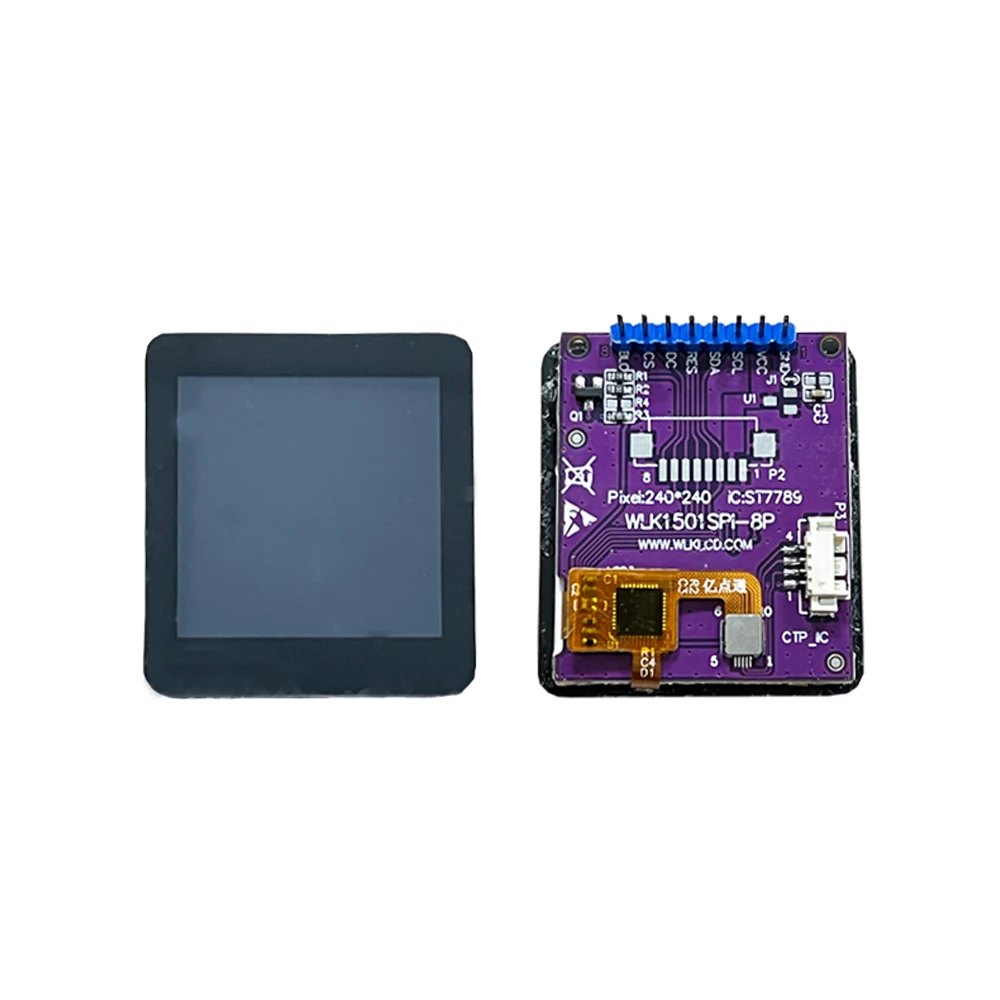 

1.54 inch TFT lcd capacitive touch screen st7789 IPS 240*240 3 wire 9bit 8Pin display module
