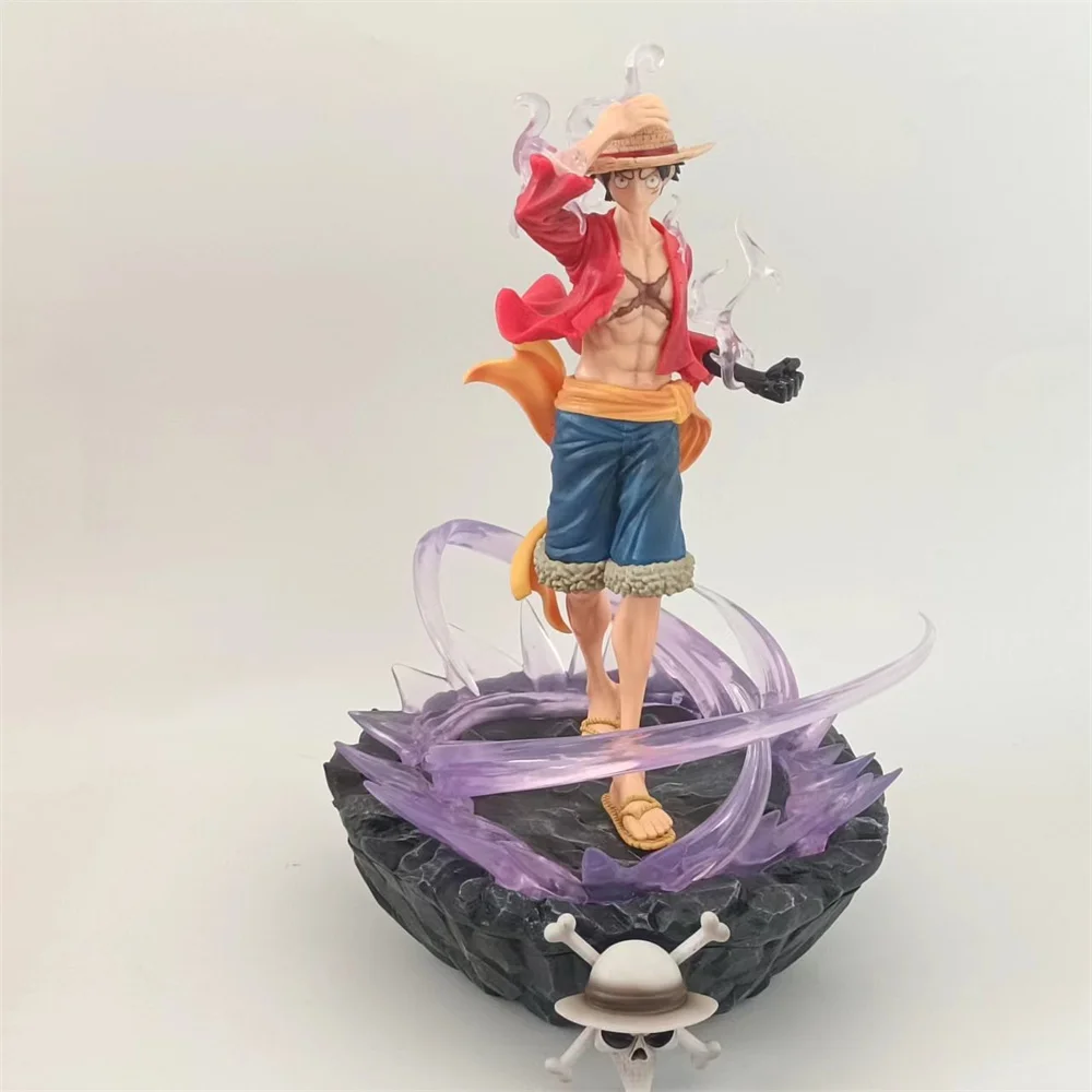 

Anime One Piece Monkey D Luffy GK Three Forces Hot Blood PVC Action Figure Collectible Model Doll Toy 38cm