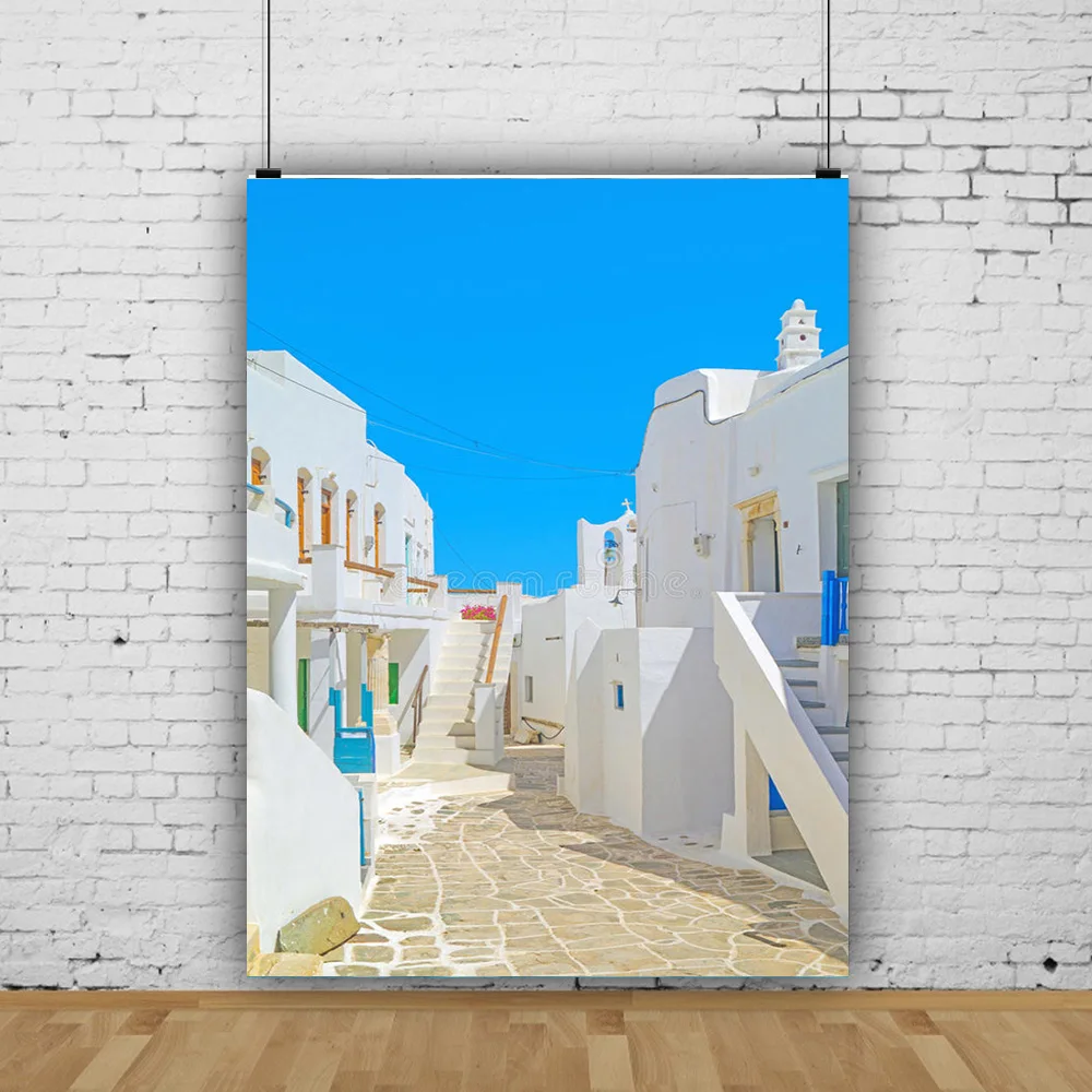 

European Style Retro Street Seaside Scenery Wedding Photos Newborn and Pet Photography Background Props JDH-17