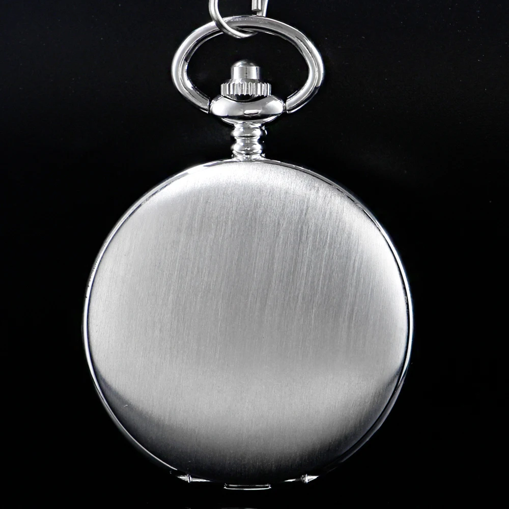 Silver Matte Texture Hollow Digital Steampunk Mechanical Pocket Watch Retro Gentleman Analog Signal Clock Lady Jewelry Gift