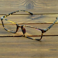 men fashion leopard tr90 light weight flexible rectangle eyeglasses reading glasses 0 75 to 6