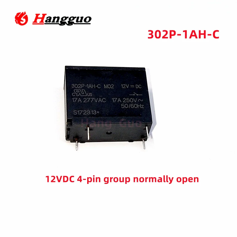 Фото 5 шт./лот Оригинальное реле 302WP-1AH-C M02 12V, 302P-1AH-C 17A 12VDC, 4-контактный набор нормально открытых электромагнитных реле 12В №3