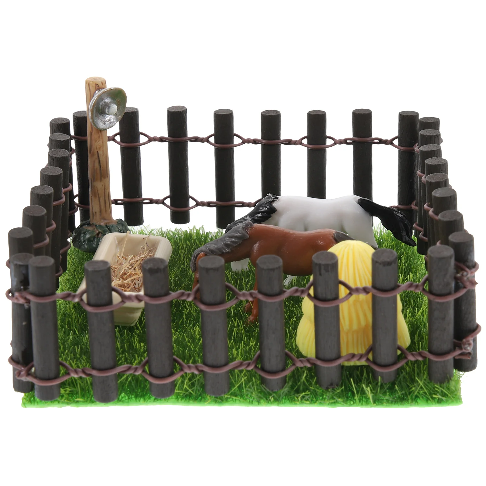 

Miniature Horse Barn Stable Toy DIY Kit Display Model Fence Stud-farm Ranch Decorative Fencing