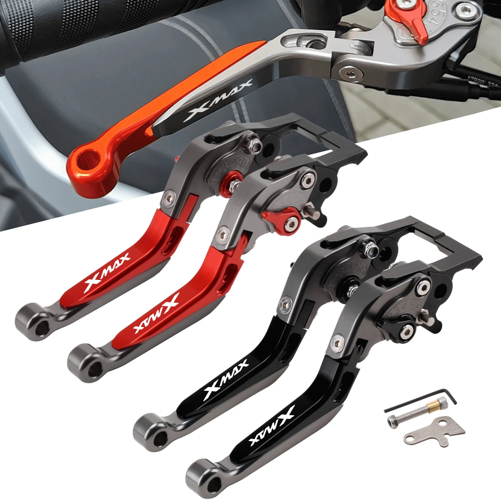 Accessori Moto Maniglia Di Parcheggio Leva Freno Frizione Con Blocco Di Parcheggio Per Xmax 125 250 300 400 Xmax250 Xmax300 2018-2023